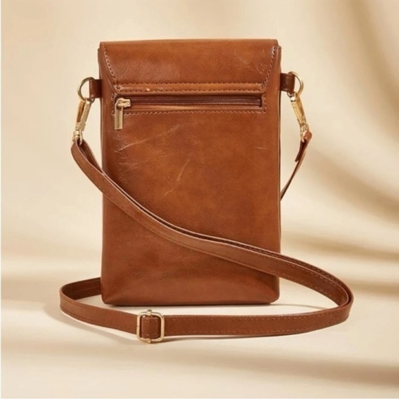 Vegan Leather Rhinestone Decor Crossbody Bag - Picture 2 of 7